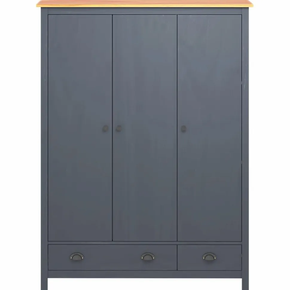 Kolmiovinen vaatekaappi hill range harmaa 127cm mänty