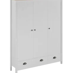 Kolmiovinen vaatekaappi hill range valk. 127cm mänty