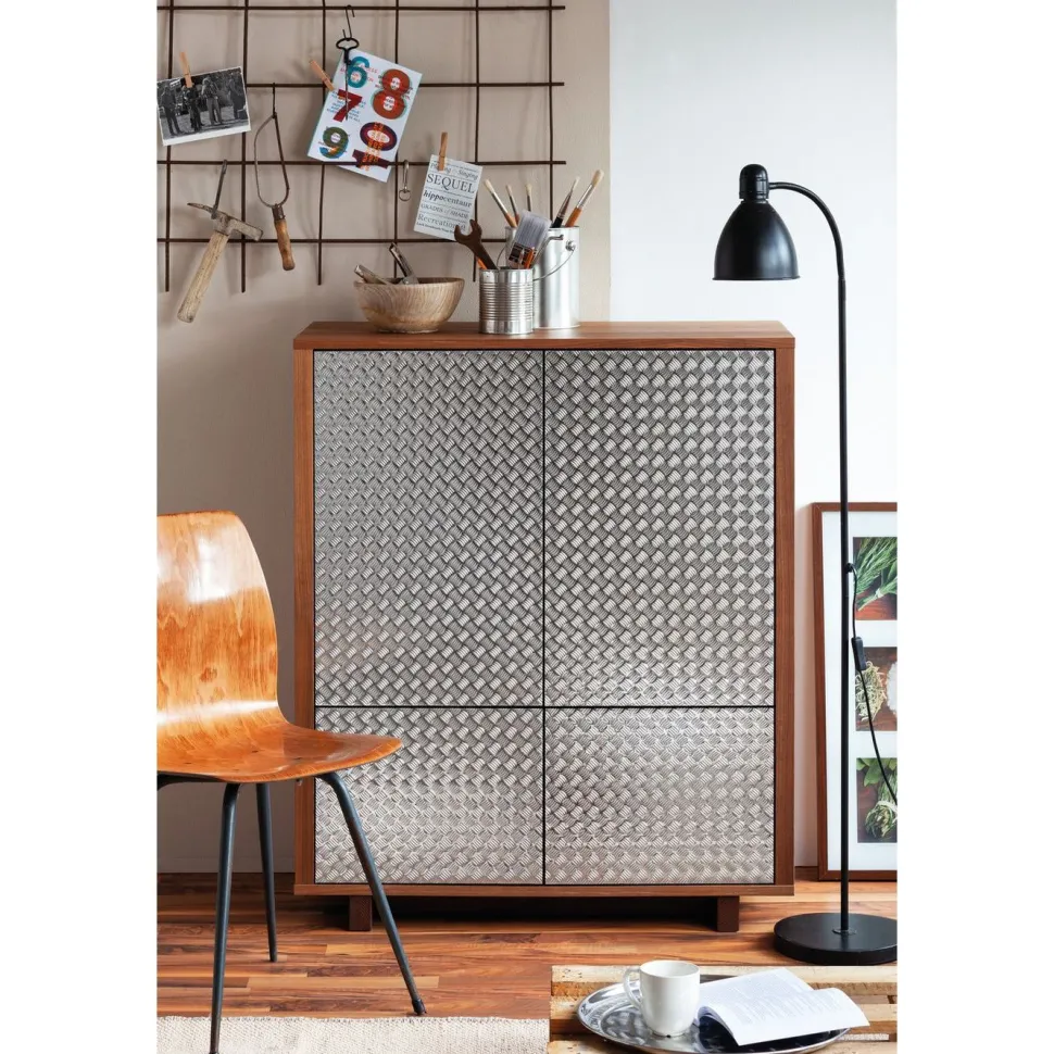 Kontaktimuovi D-C-Fix 340-0060, 0.45x1.5m, metallinen ruudullinen, korkeakiiltoinen, metalli, hopea