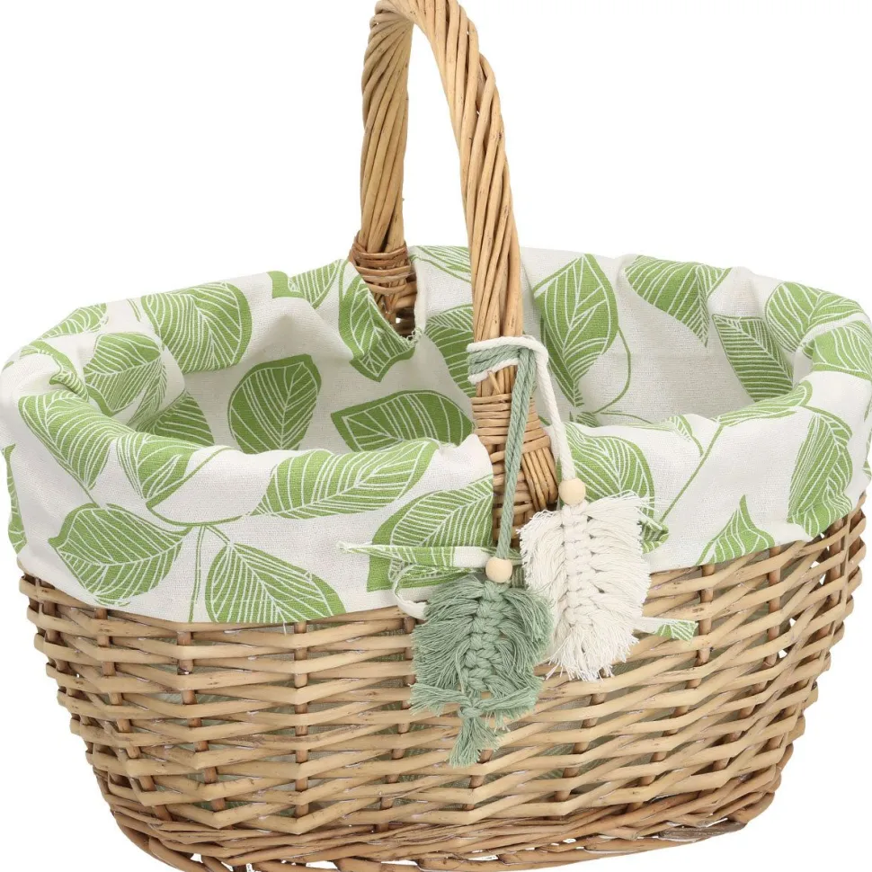 Kori Home4You WILLI MIRO 42x31xK23/38 cm, vihreälehtinen vuori, beige