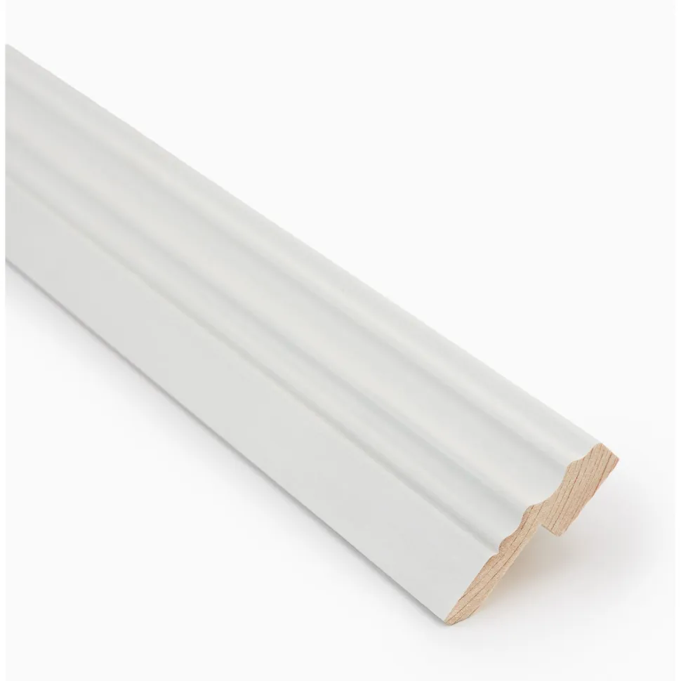 Koristejalkalista johtouralla Jokiwood 21x70x3200mm, valkoinen
