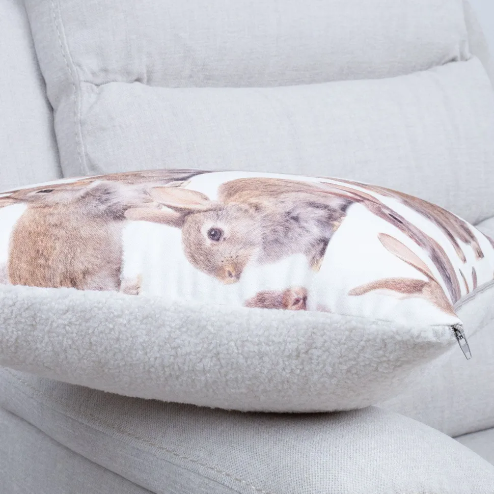 Koristetyyny Home4You HOLLY 45x45 cm, jänikset, beige