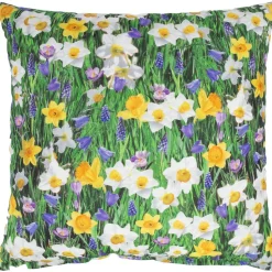 Koristetyyny Home4You HOLLY 45x45 cm, kevätkukat, vihreä