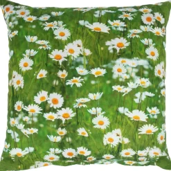 Koristetyyny Home4You HOLLY 45x45 cm, päivänkakkarat, vihreä