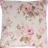 Koristetyyny Home4You HOLLY 45x45 cm, maalatut ruusut, vaaleanpunainen