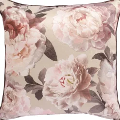 Koristetyyny Home4You HOLLY 45x45 cm, vaaleanpunaiset pionit