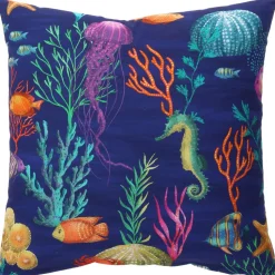 Koristetyyny Home4You HOLLY 45x45 cm, vedenalainen maailma, monivärinen