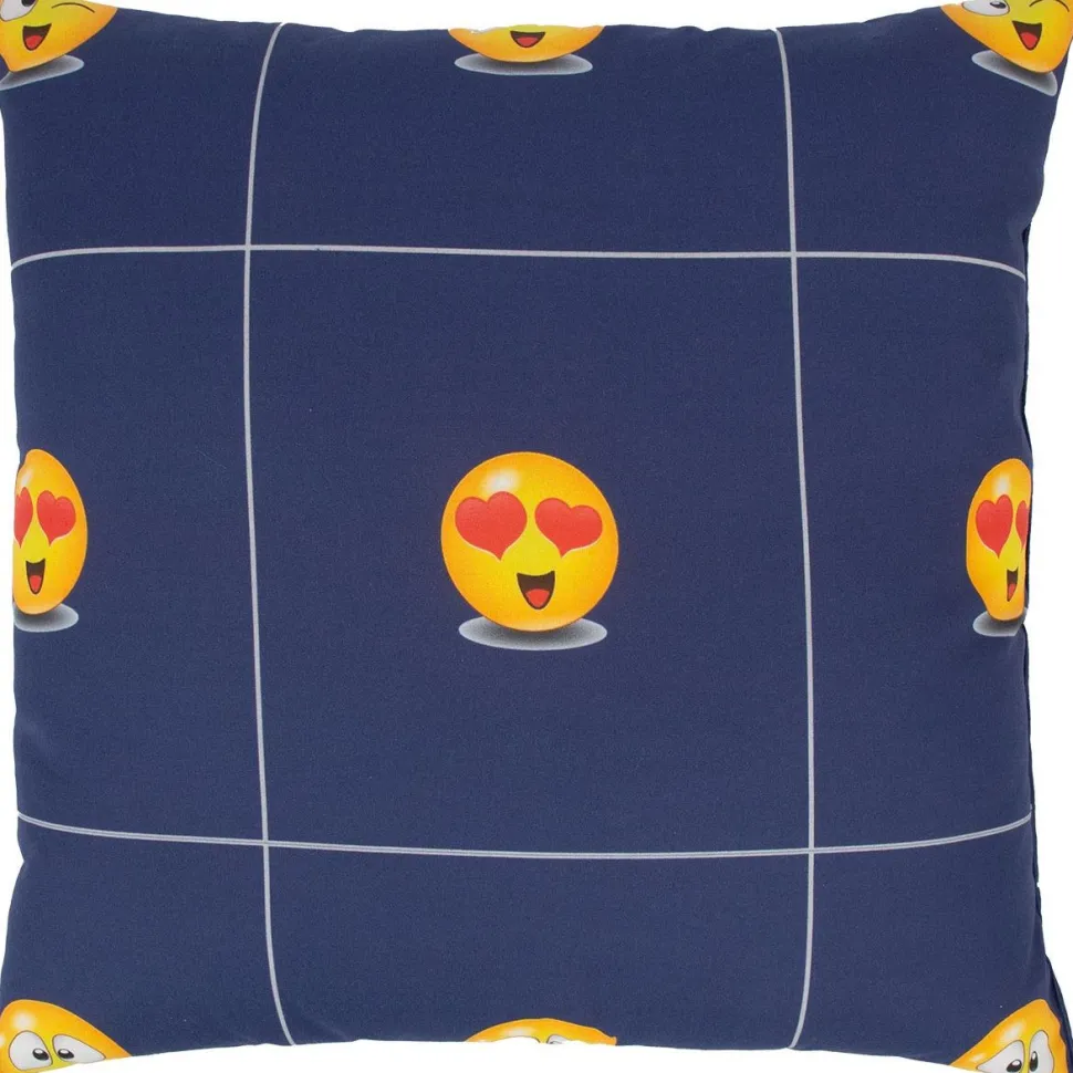 Koristetyyny Home4You LONETA 45x45 cm, hymiökuosi, sininen