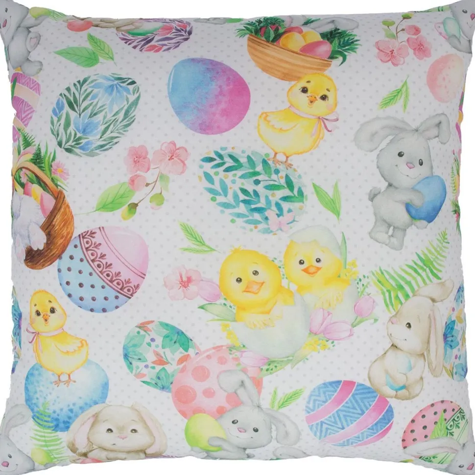 Koristetyyny Home4You LONETA 45x45 cm, kevät ja jänis, monivärinen