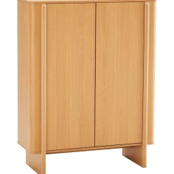 Korkea senkki Home4You MORBEN 100x42xK130 cm, tammikoristeinen melamiini, beige