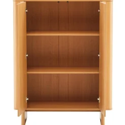 Korkea senkki Home4You MORBEN 100x42xK130 cm, tammikoristeinen melamiini, beige