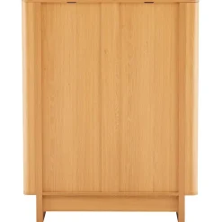 Korkea senkki Home4You MORBEN 100x42xK130 cm, tammikoristeinen melamiini, beige