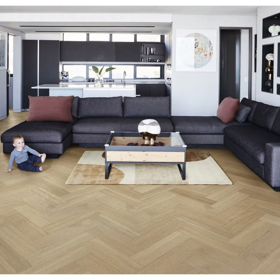 Kovapuulattia Kährs Life Authentic Sage Herringbone, ultramattalakattu, tammi, oikea