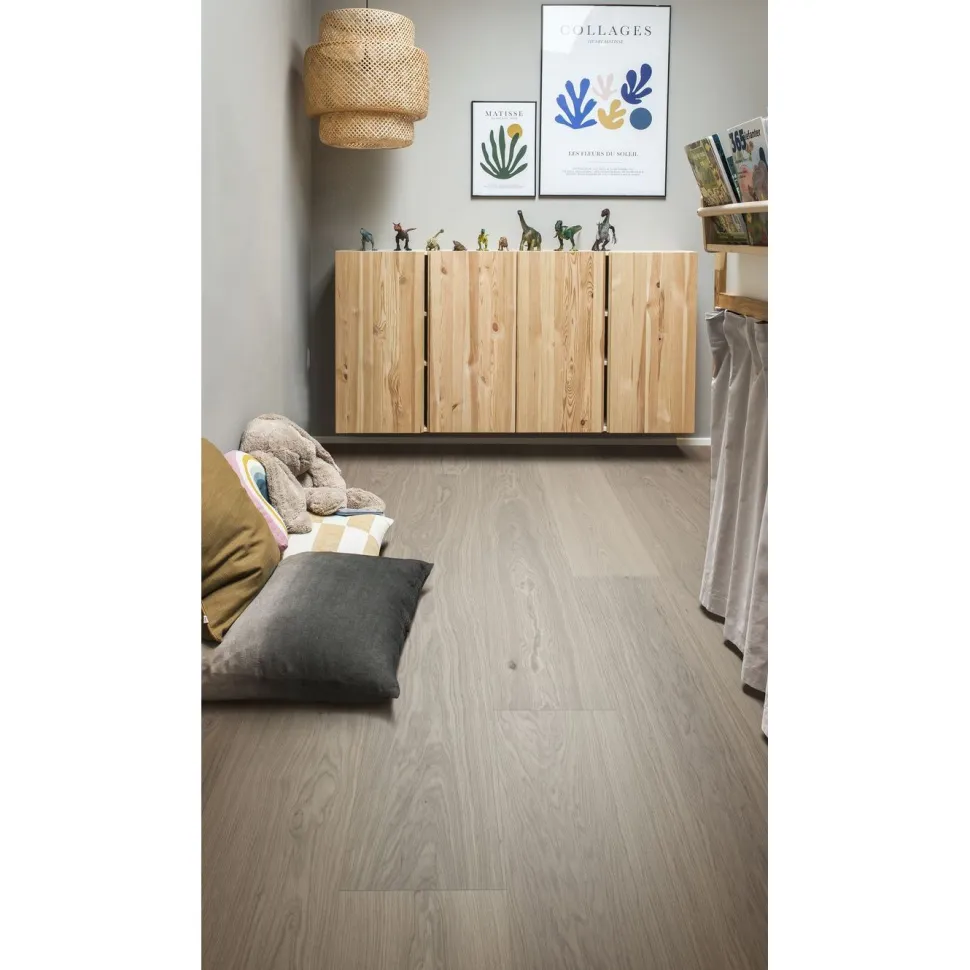 Kovetettu puulattia Bjelin Tammi Bonnarp 3.0 Earth Grey, harjattu, mattalakattu, eri kokoja