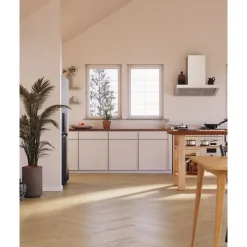 Kovetettu kalanruotolattia Bjelin Woodura Sigtuna 3.0 Classic Oak Select Misty White, 91x546mm