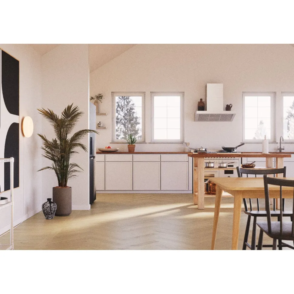 Kovetettu kalanruotolattia Bjelin Woodura Sigtuna 3.0 Classic Oak Select Misty White, 91x546mm