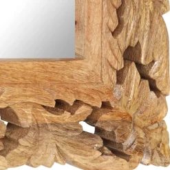 Käsinveistetty peili ruskea 110x50 cm täysi mangopuu