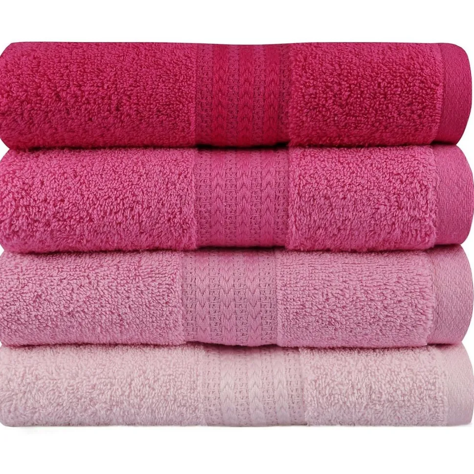 Käsipyyhe Linento 50x90 cm pinkit 4 kpl