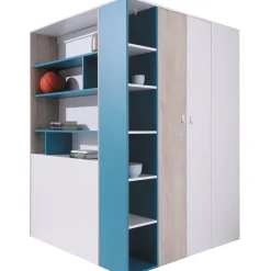 Kulmavaatekaappi Nomla PLANET SYSTEM 1, 135x135x190cm, valkoinen/ruskea/sininen