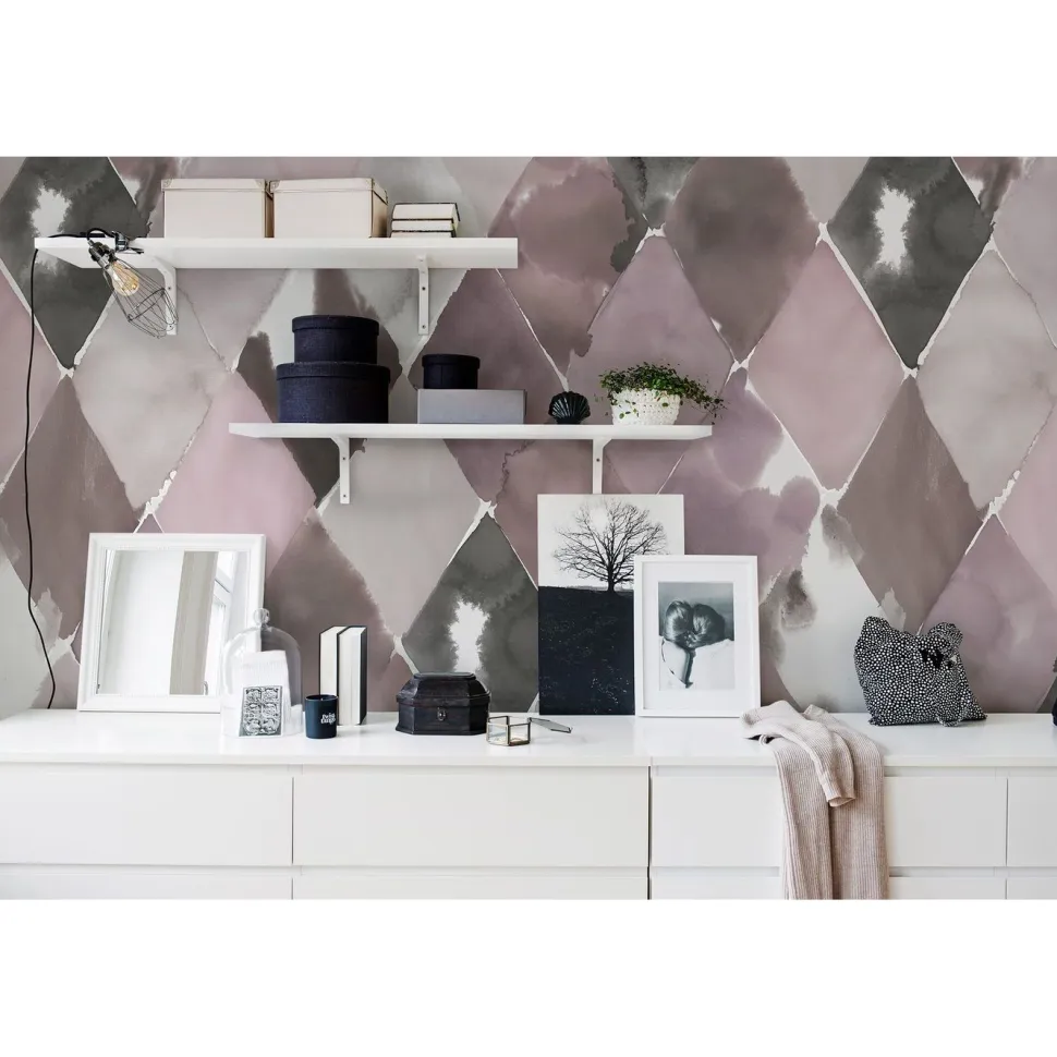 Kuvatapetti Rebel Walls Big Harlequin Plum non-woven mittatilaus