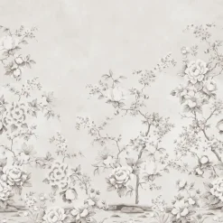 Kuvatapetti Rebel Walls Floral Chinoiserie harmaa, mittatilaus, non-woven