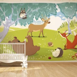 Kuvatapetti Artgeist Funny animals, 100x70cm, vihreä