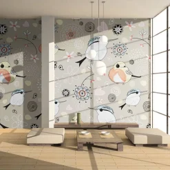 Kuvatapetti Artgeist Luonnollinen kuvio lintujen kanssa 193x250cm