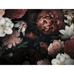 Kuvatapetti Rebel Walls Bloomy Bouquet musta, mittatilaus, non-woven