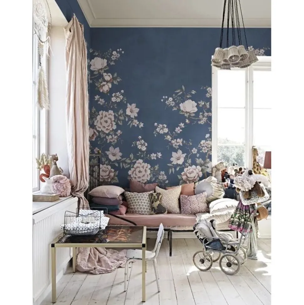 Kuvatapetti Rebel Walls Floral Chinoiserie tummansininen, mittatilaus, non-woven