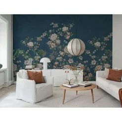 Kuvatapetti Rebel Walls Floral Chinoiserie tummansininen, mittatilaus, non-woven