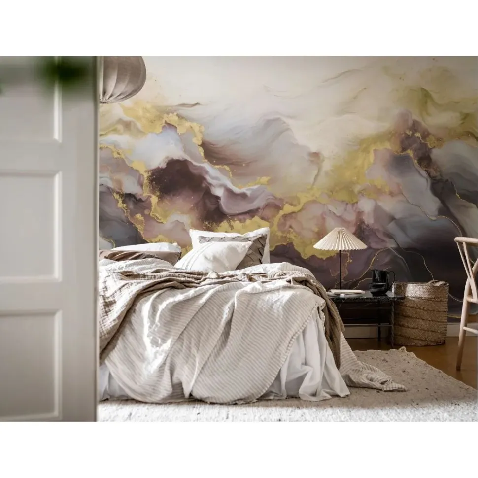Kuvatapetti Rebel Walls Gold Stream lila, mittatilaus, non-woven