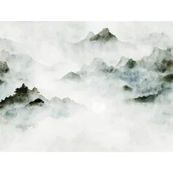 Kuvatapetti Rebel Walls Serene Mountains vihreä, mittatilaus, non-woven