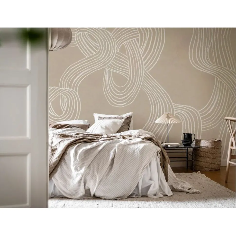 Kuvatapetti Rebel Walls Stripes Repeatable beige, mittatilaus, non-woven
