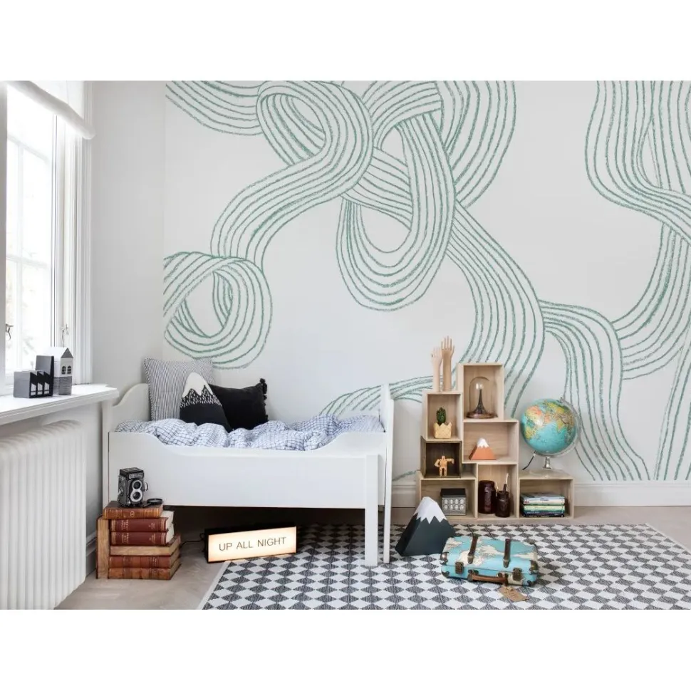 Kuvatapetti Rebel Walls Stripes Repeatable minttu, mittatilaus, non-woven
