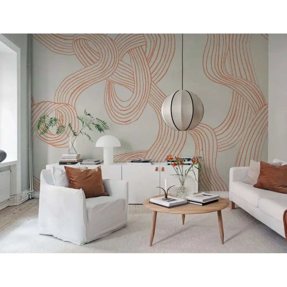 Kuvatapetti Rebel Walls Stripes Repeatable oranssi, mittatilaus, non-woven