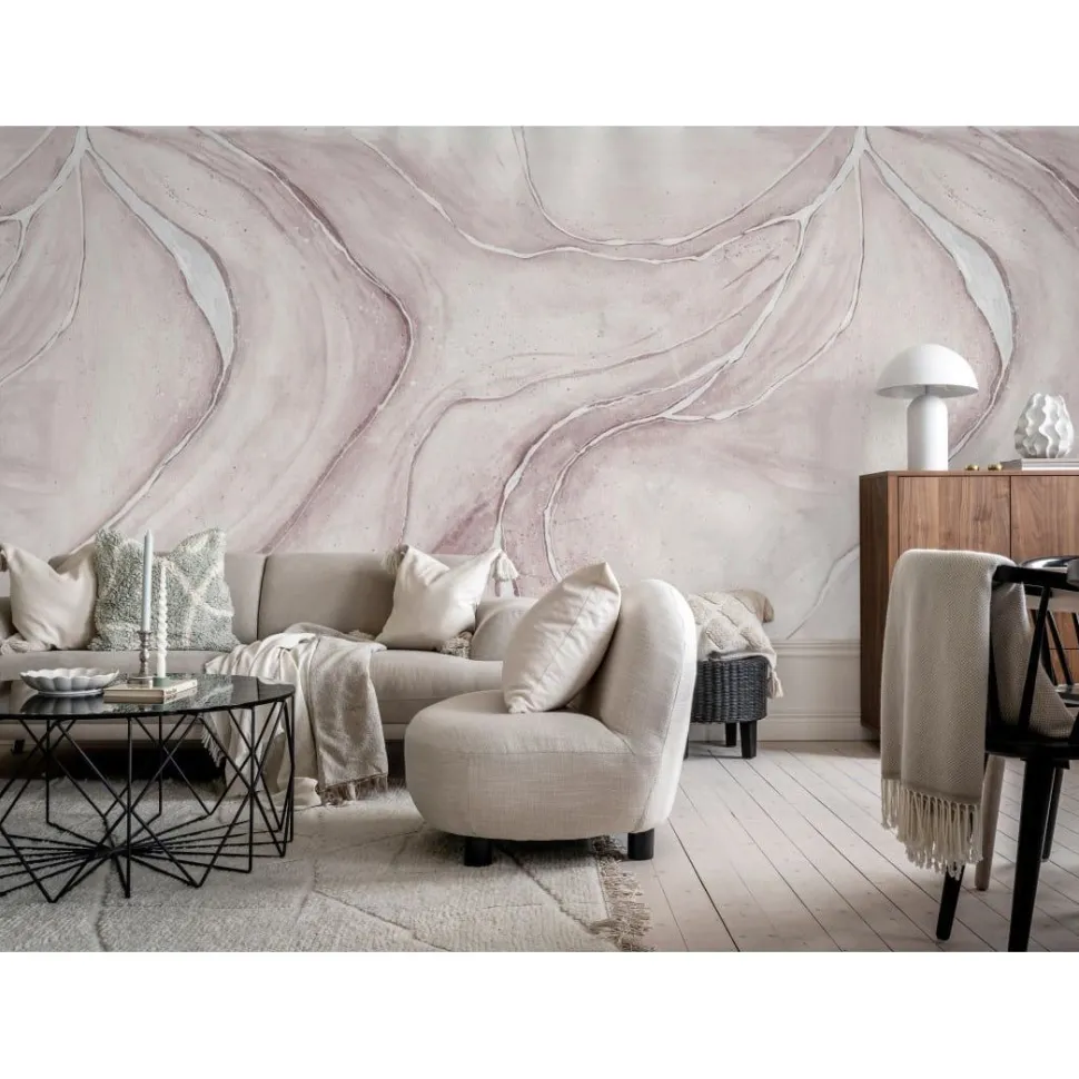 Kuvatapetti Rebel Walls Watercolor Flow vaaleanpunainen, mittatilaus, non-woven