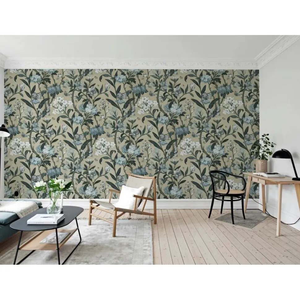 Kuvatapetti Rebel Walls Winding Bloom vaaleansininen, mittatilaus, non-woven
