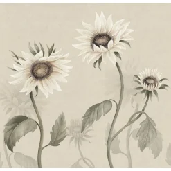 Kuvatapetti Sandberg Sunflowers valkoinen, mittatilaus, non-woven