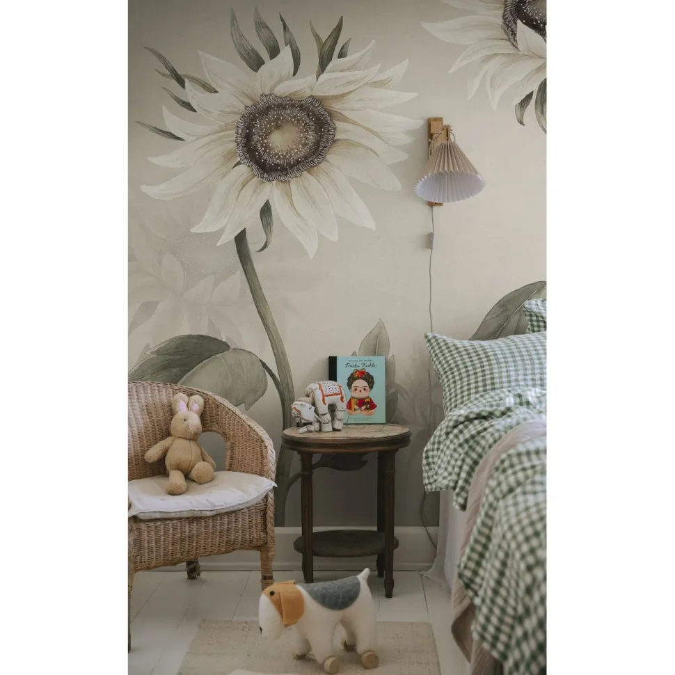 Kuvatapetti Sandberg Sunflowers valkoinen, mittatilaus, non-woven