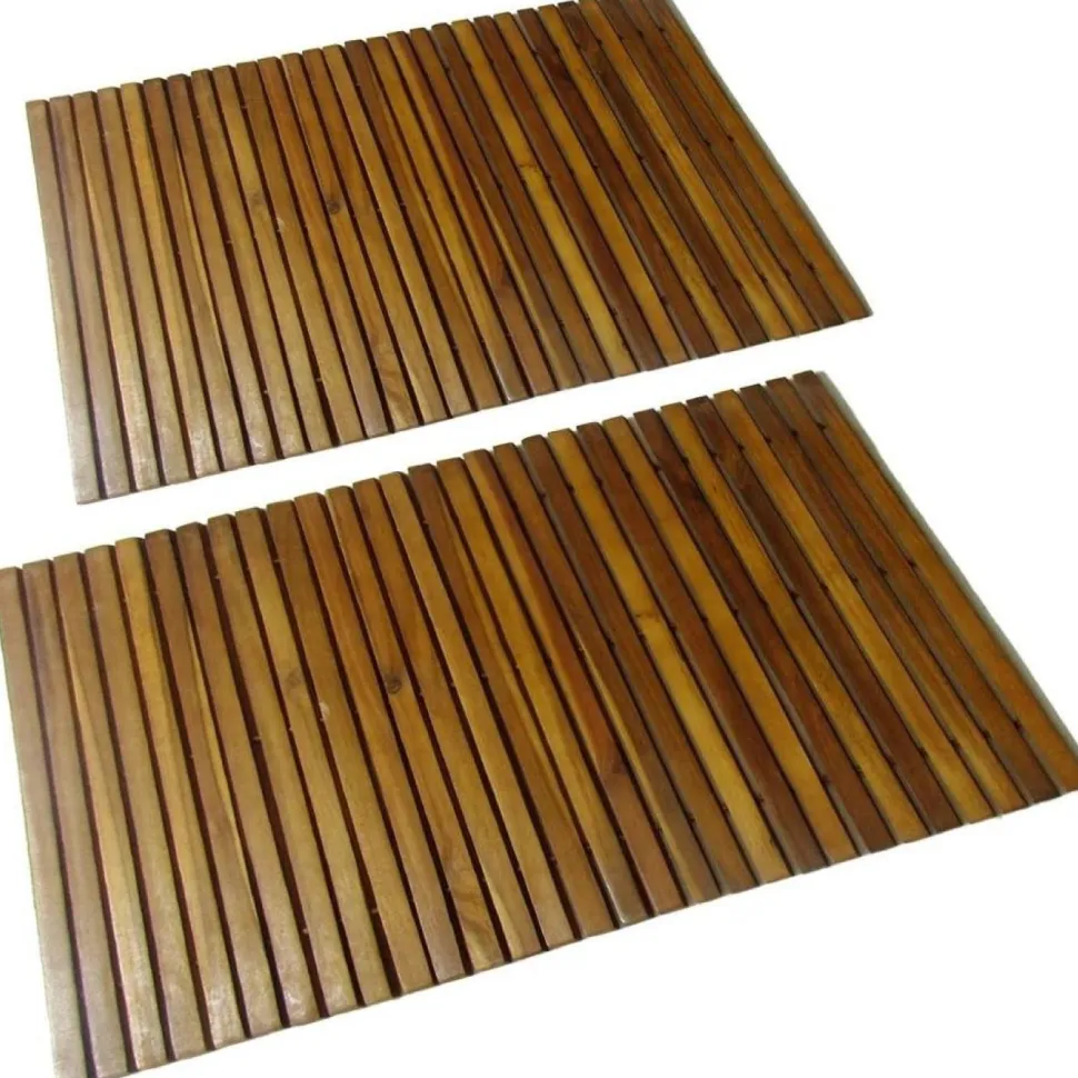 Kylpyhuoneen matot 2kpl 80x50cm akaasia
