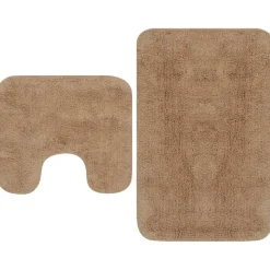 Kylpyhuoneen mattosarja 2 osaa kangas beige