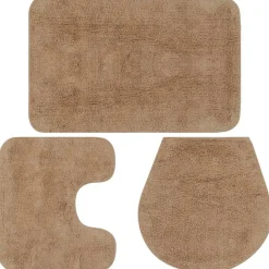 Kylpyhuoneen mattosarja 3 osaa kangas beige