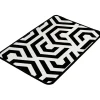 Kylpyhuonematto Linento Line, 40x60cm, mustavalkoinen