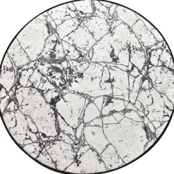 Kylpyhuonematto Linento Marble, Ø100cm, valkoinen