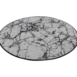 Kylpyhuonematto Linento Marble, Ø100cm, valkoinen