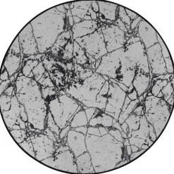 Kylpyhuonematto Linento Marble, Ø100cm, valkoinen