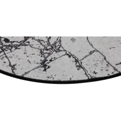 Kylpyhuonematto Linento Marble, Ø100cm, valkoinen