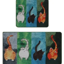 Kylpyhuonemattosetti Linento Gatto Carino, 2kpl, monivärinen