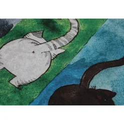 Kylpyhuonemattosetti Linento Gatto Carino, 2kpl, monivärinen