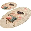 Kylpyhuonemattosetti Linento Glare, 2kpl, beige